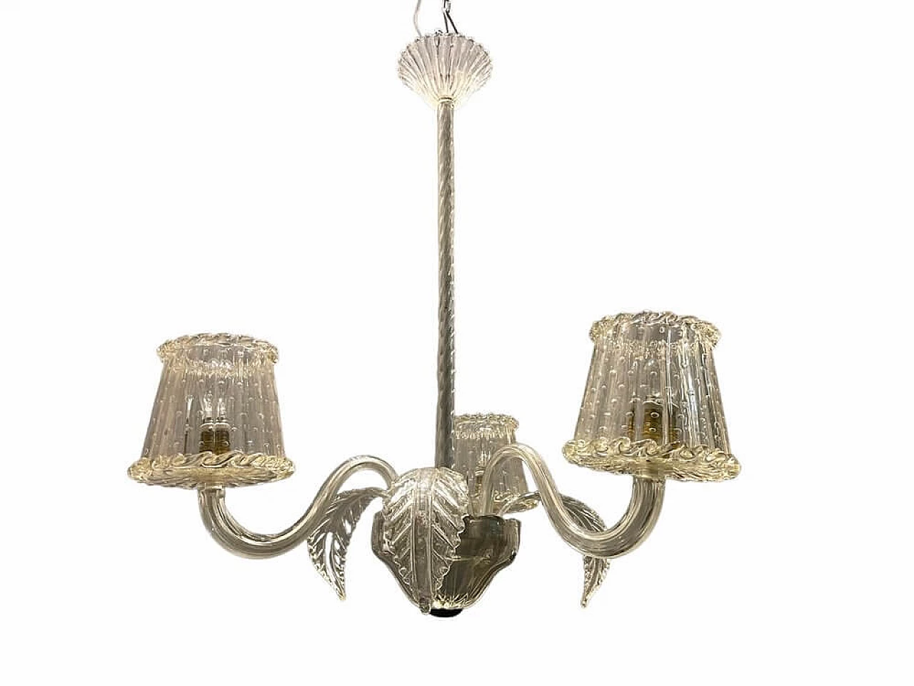 Lampadario in vetro di Murano di Barovier, anni '40 1