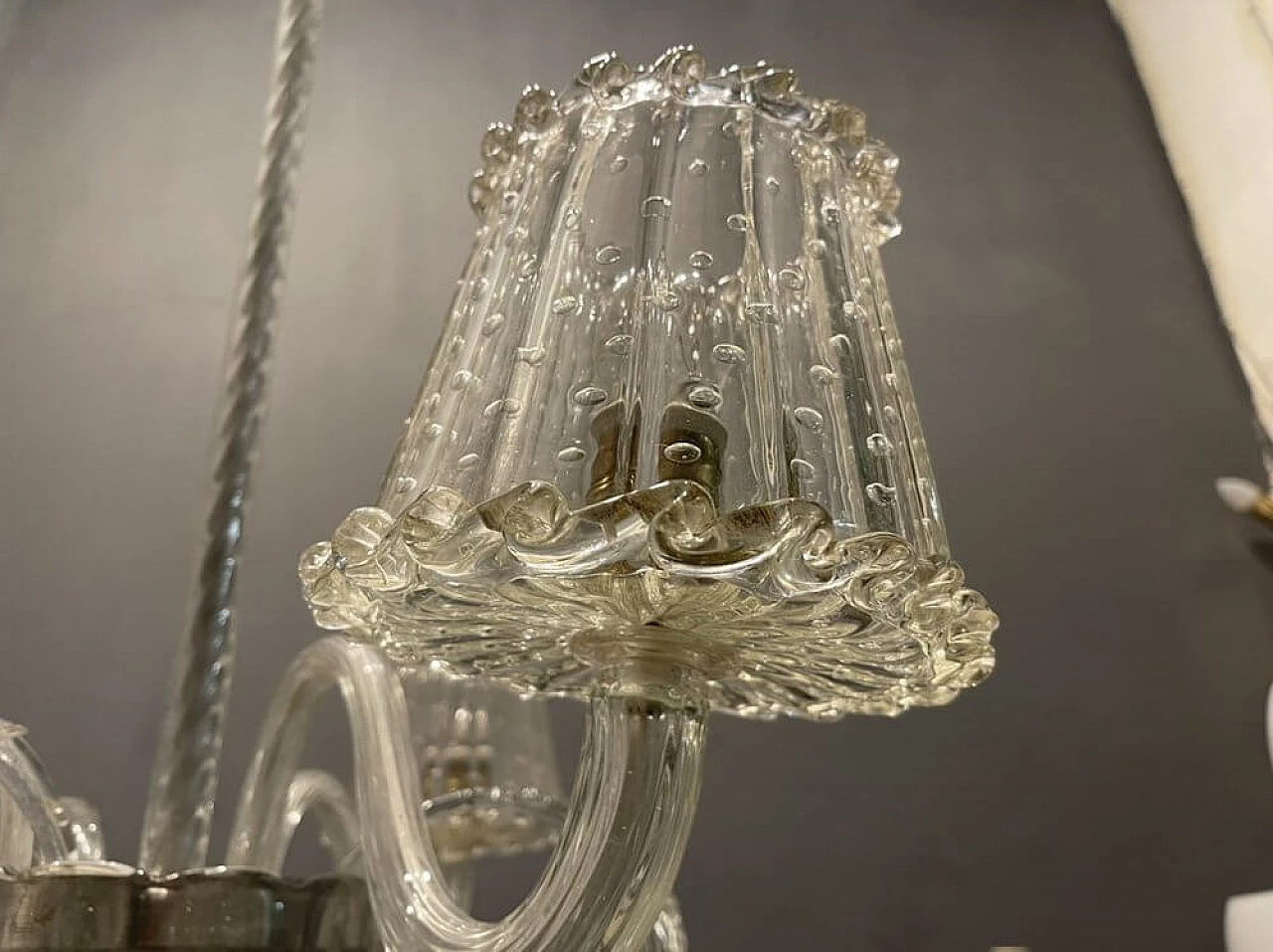 Lampadario in vetro di Murano di Barovier, anni '40 3