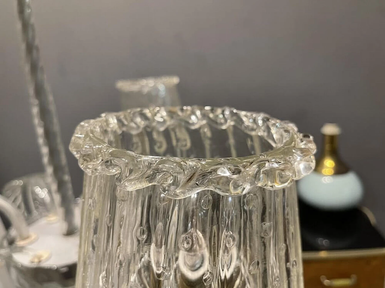 Lampadario in vetro di Murano di Barovier, anni '40 4