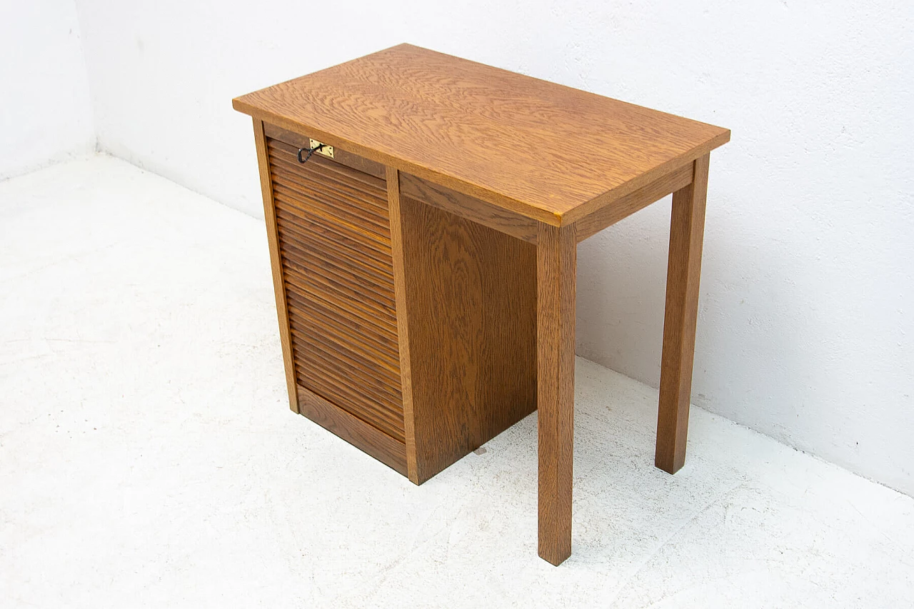 Scrittoio con serranda laterale in faggio e compensato, anni '30 3