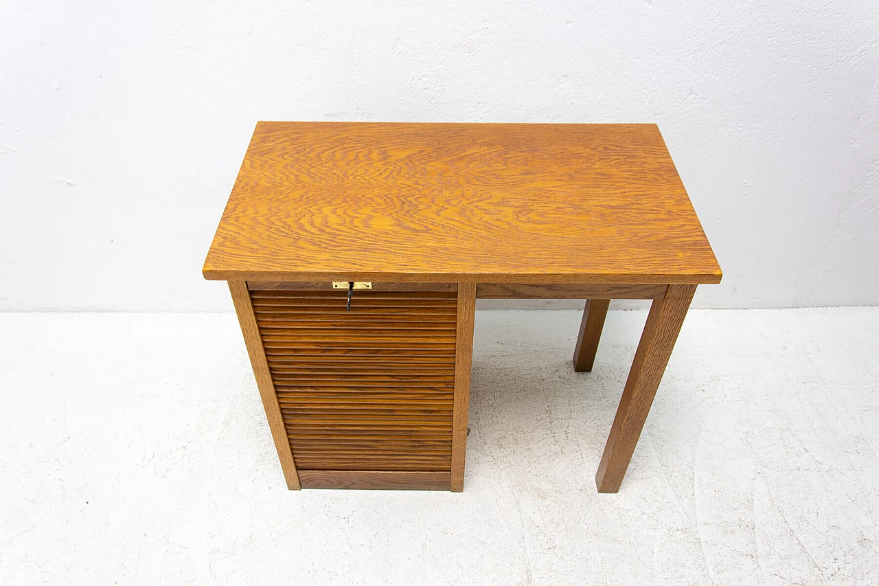 Scrittoio con serranda laterale in faggio e compensato, anni '30 6