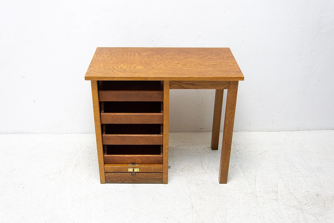 Scrittoio con serranda laterale in faggio e compensato, anni '30 7