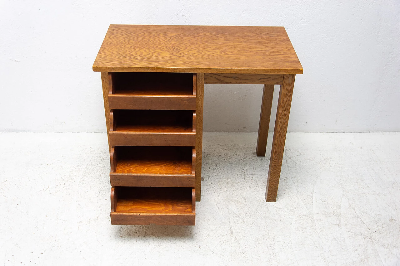 Scrittoio con serranda laterale in faggio e compensato, anni '30 8