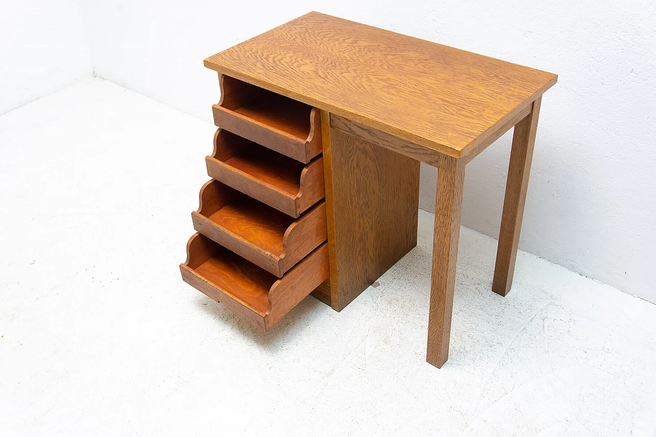 Scrittoio con serranda laterale in faggio e compensato, anni '30 9