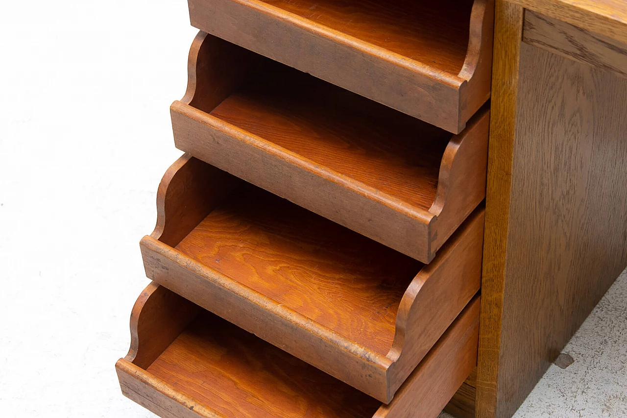 Scrittoio con serranda laterale in faggio e compensato, anni '30 10