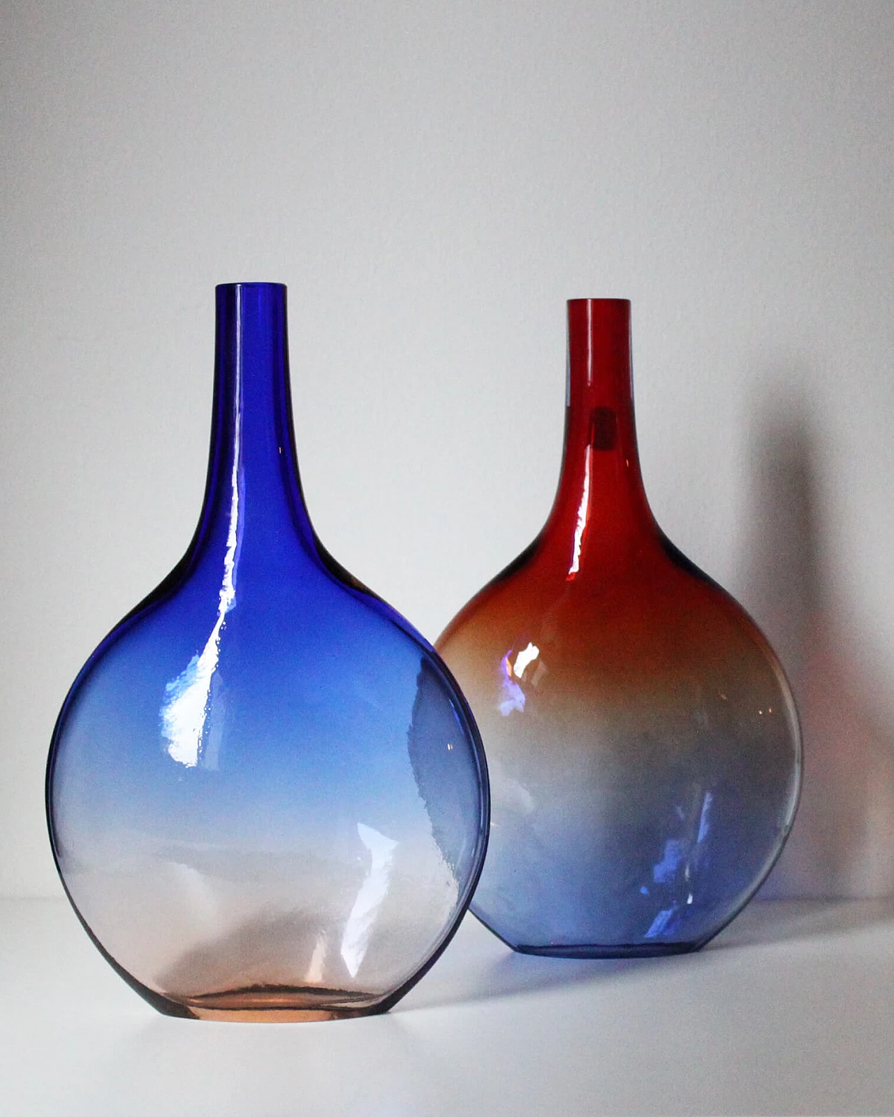 Pair of Murano glass vases by Alfredo Barbini, 1970s 1