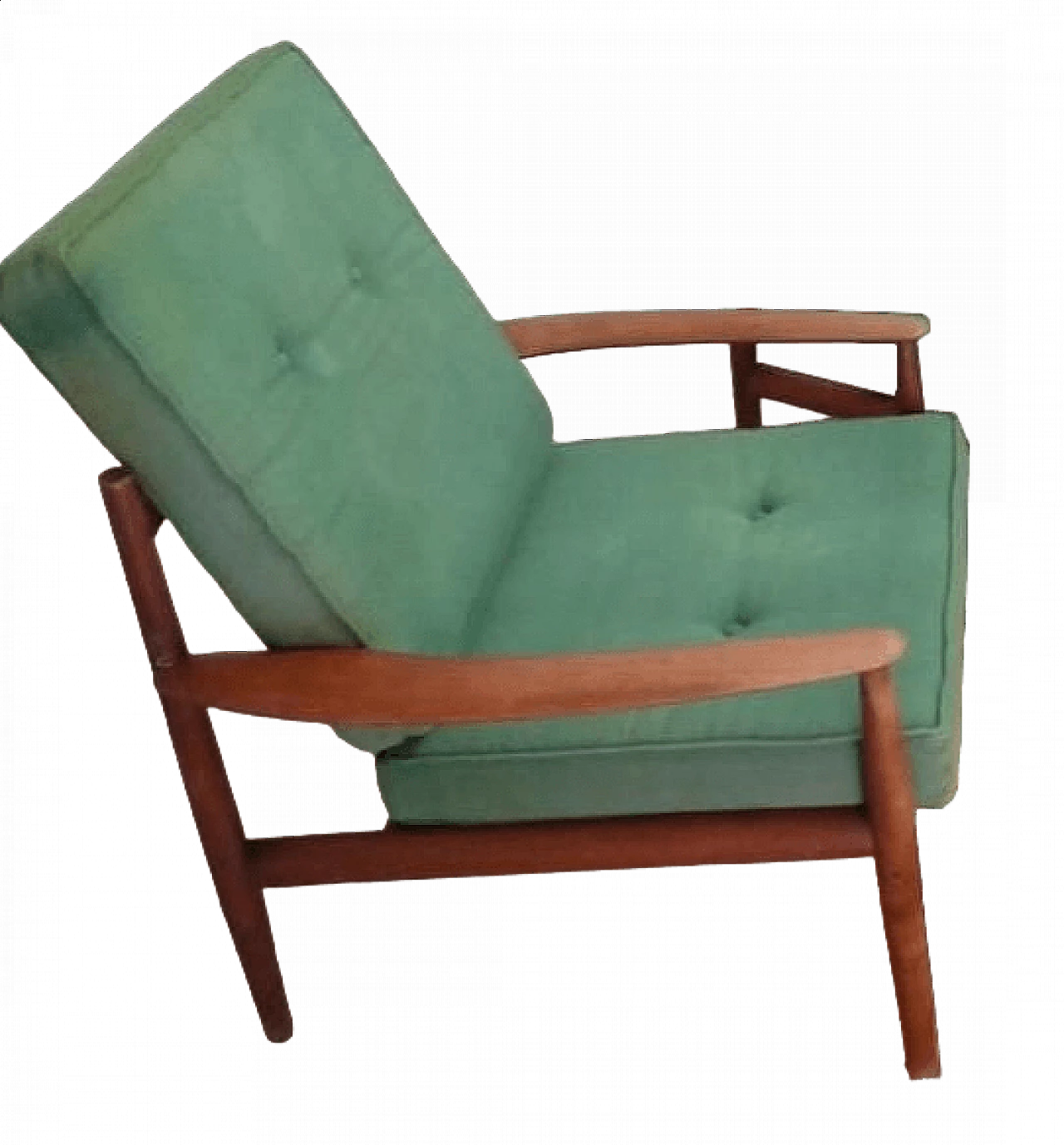 Teak and fabric 56 armchair by Grete Jalk, 1950s 7