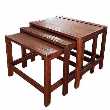 3 Teak nesting tables by Tønder Møbelværk, 1950s