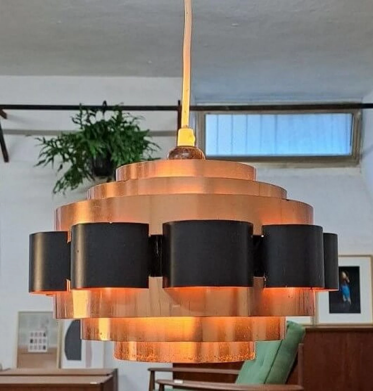 Copper lamp by Werner Schou for Coronell Elektro, 1960s 1