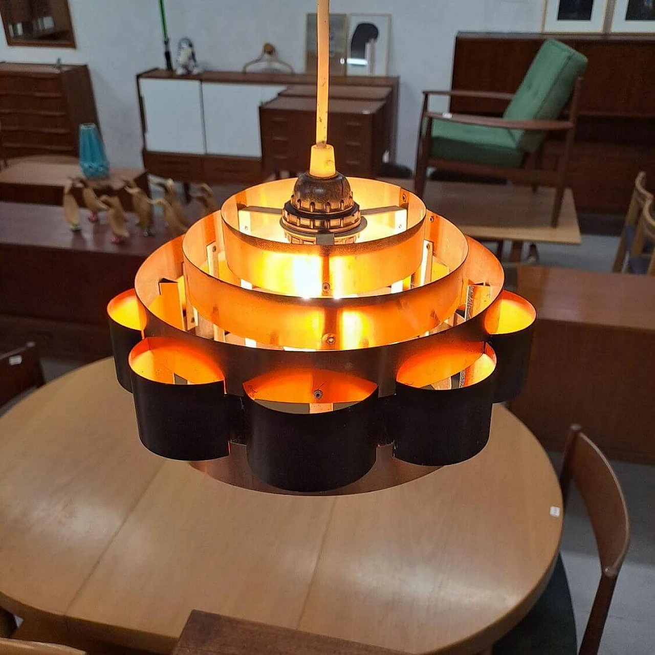 Copper lamp by Werner Schou for Coronell Elektro, 1960s 3