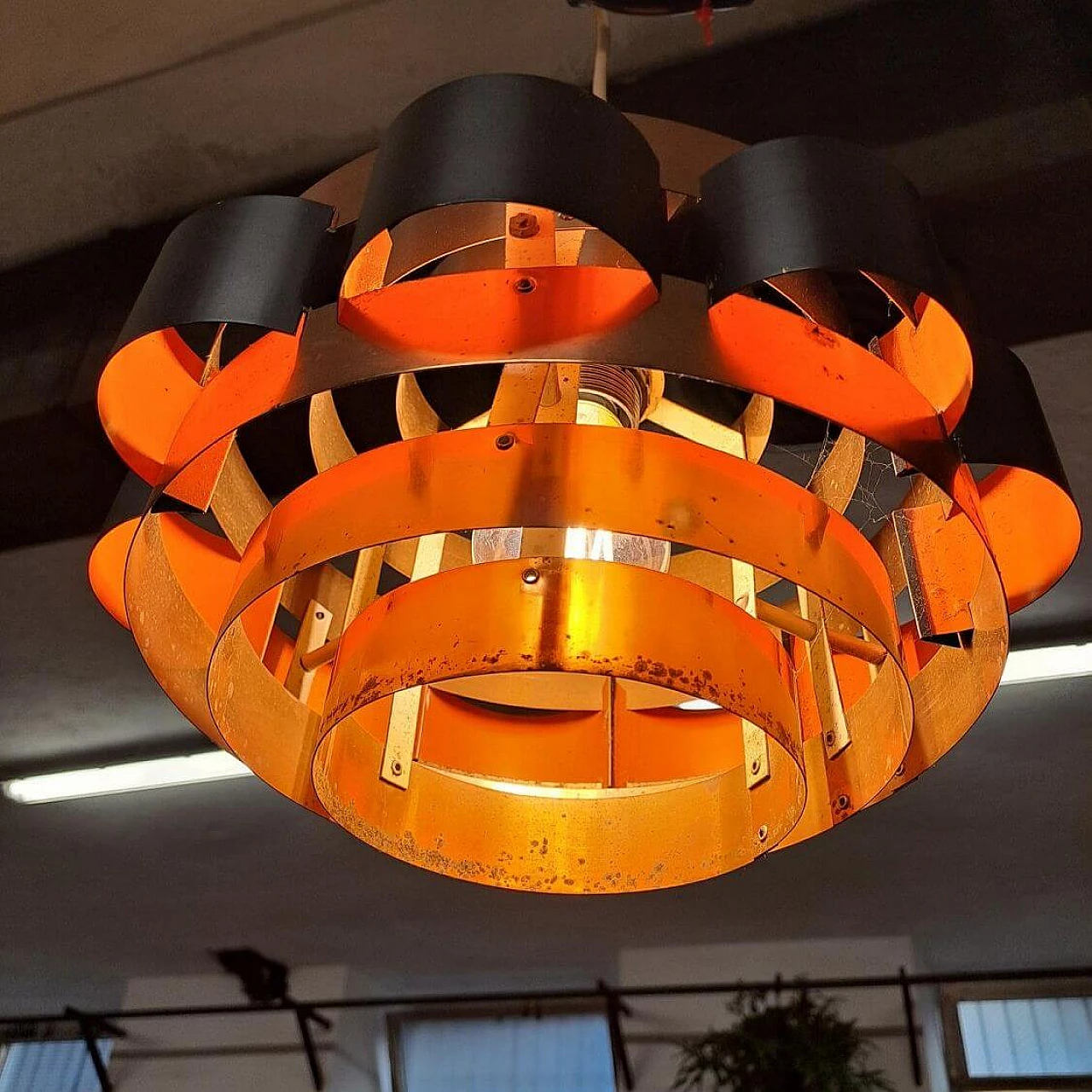 Copper lamp by Werner Schou for Coronell Elektro, 1960s 4