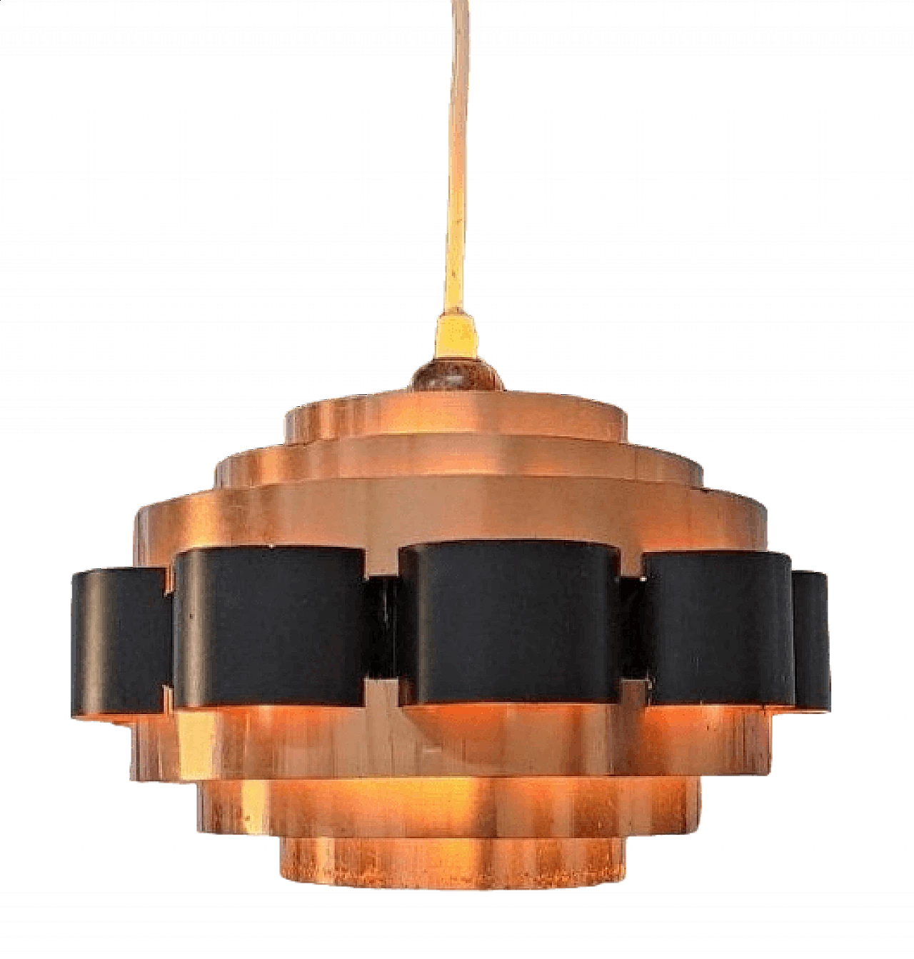 Copper lamp by Werner Schou for Coronell Elektro, 1960s 5
