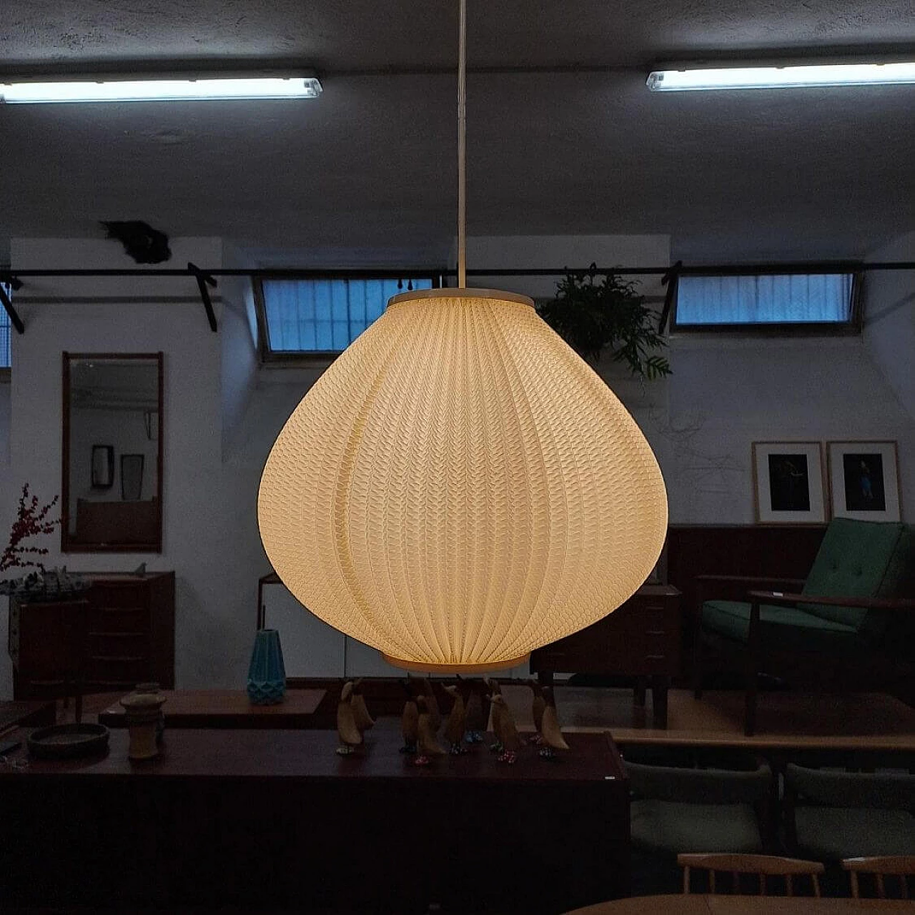Plastic hanging lamp by Lars Schiøler, 1960s 1