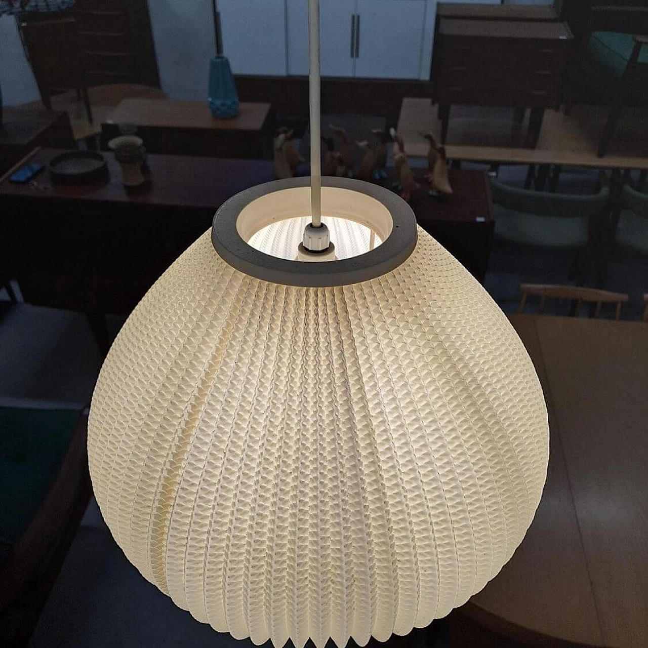 Plastic hanging lamp by Lars Schiøler, 1960s 3