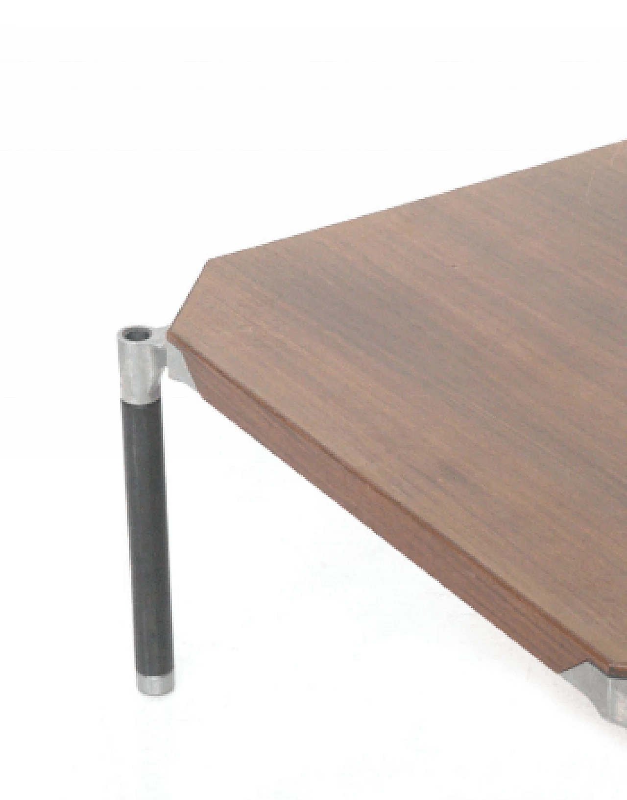 Metal and wood coffee table by Ico Parisi for MIM Roma, 1970s 2