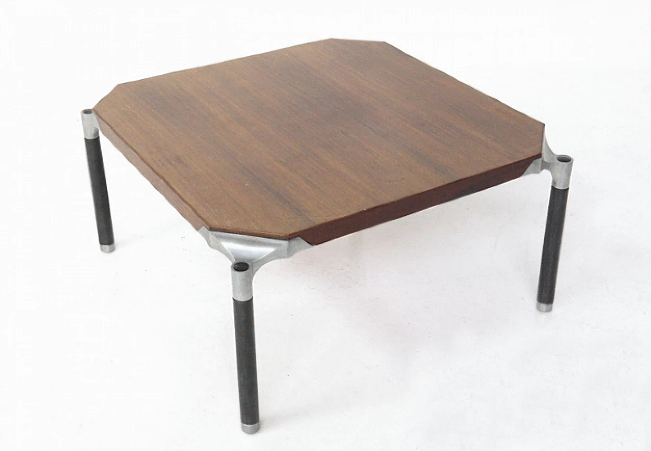 Metal and wood coffee table by Ico Parisi for MIM Roma, 1970s 4