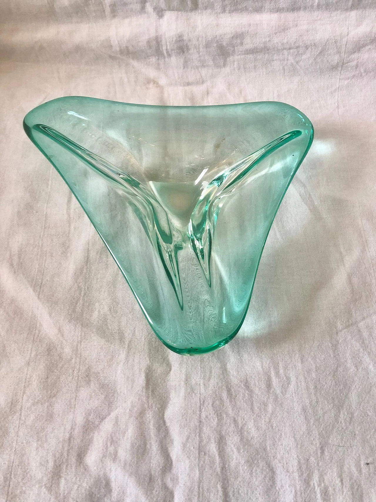 Posacenere in vetro di Murano verde nello stile di Seguso, anni '70 5