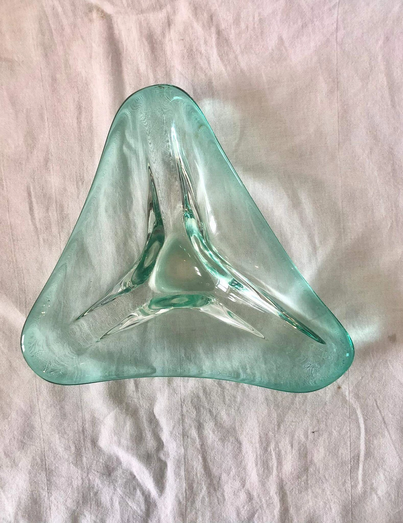 Posacenere in vetro di Murano verde nello stile di Seguso, anni '70 6