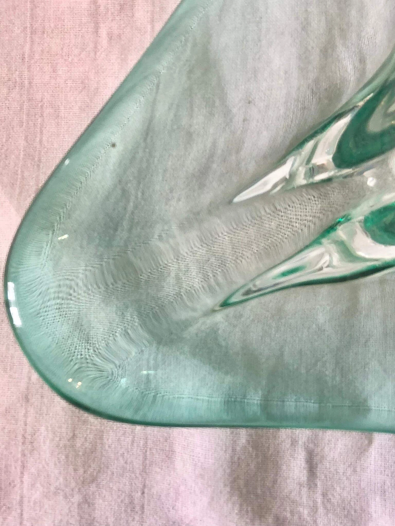 Posacenere in vetro di Murano verde nello stile di Seguso, anni '70 12