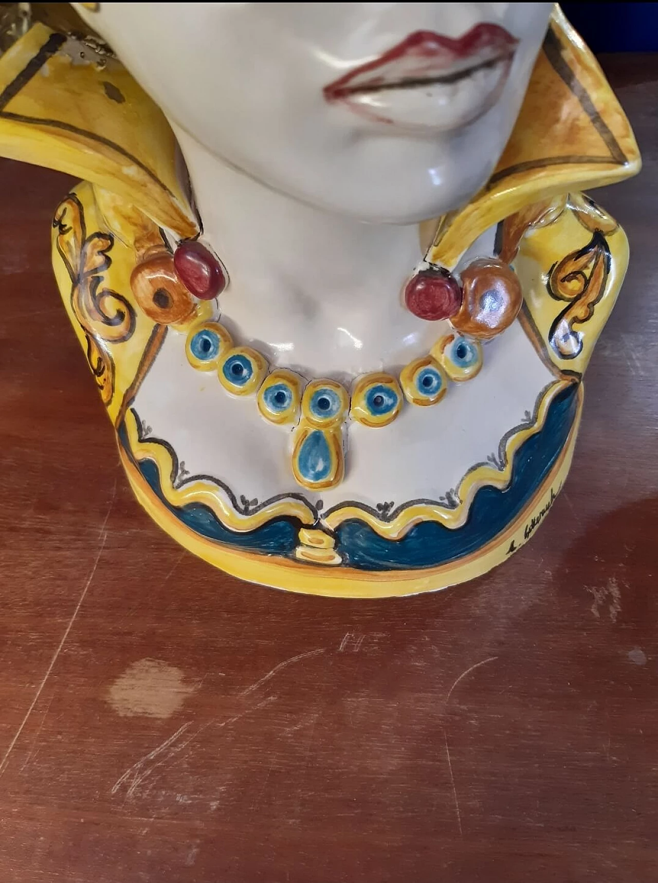 Coppia di vasi in ceramica decorati a mano, anni '80 1