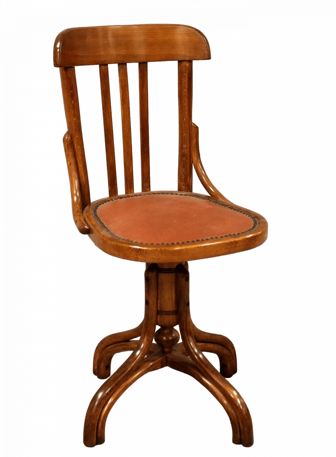 Sedia girevole in legno curvato e tessuto di Baumann 12