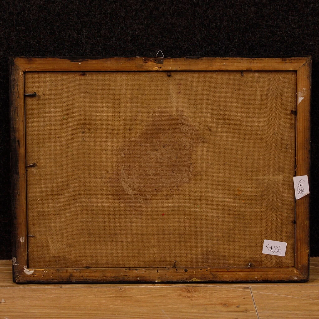 A. Monti, landscape with figure and architecture, oil painting on masonite 8