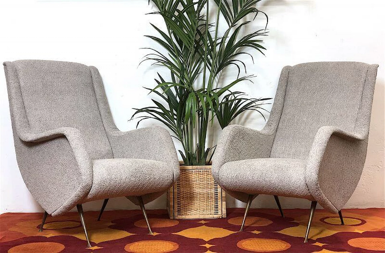 Coppia di poltrone di Aldo Morbelli per ISA Bergamo, anni '50 1