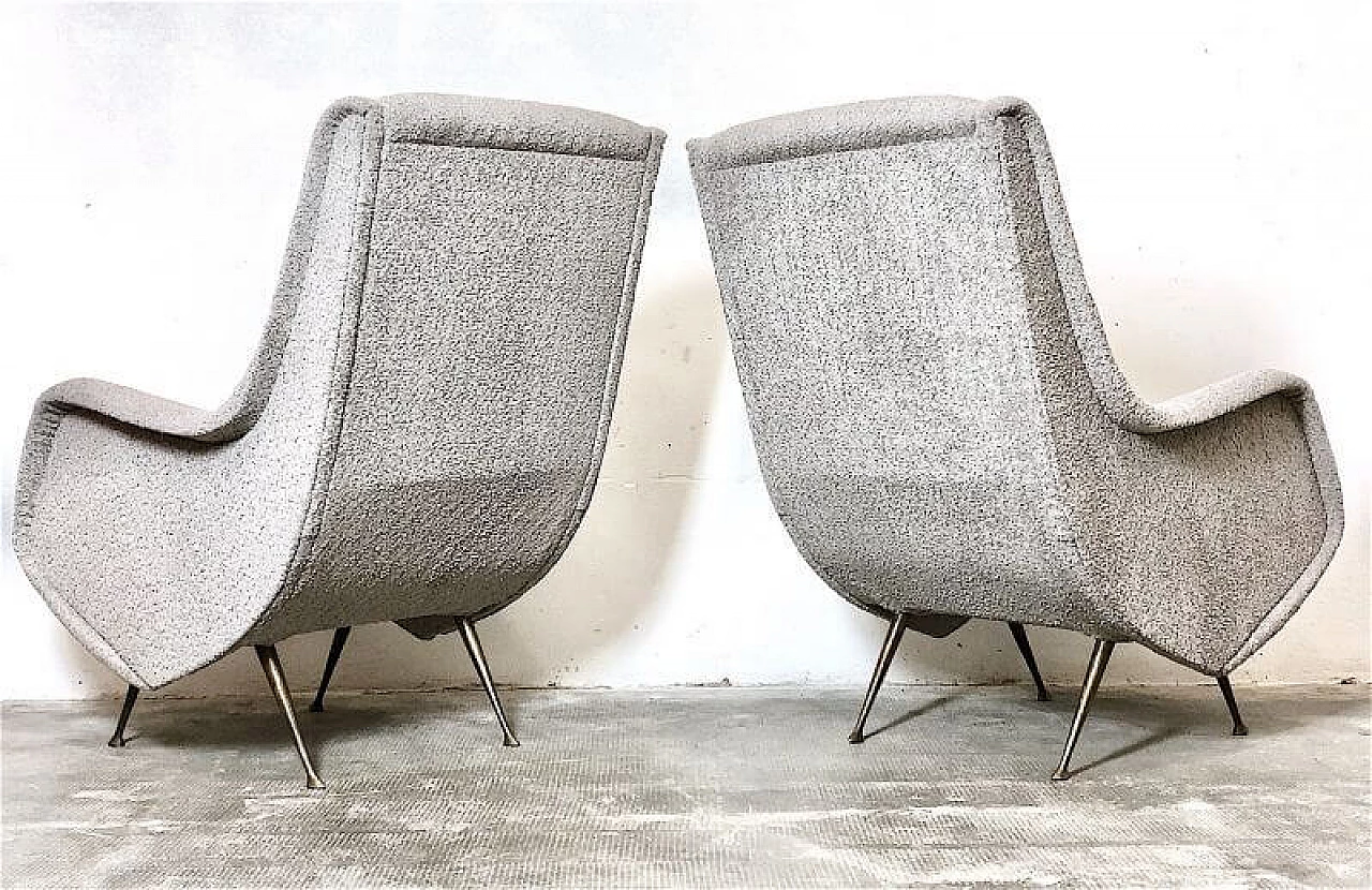 Pair of armchairs by Aldo Morbelli for ISA Bergamo, 1950s 9