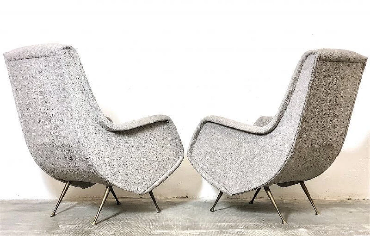 Pair of armchairs by Aldo Morbelli for ISA Bergamo, 1950s 10