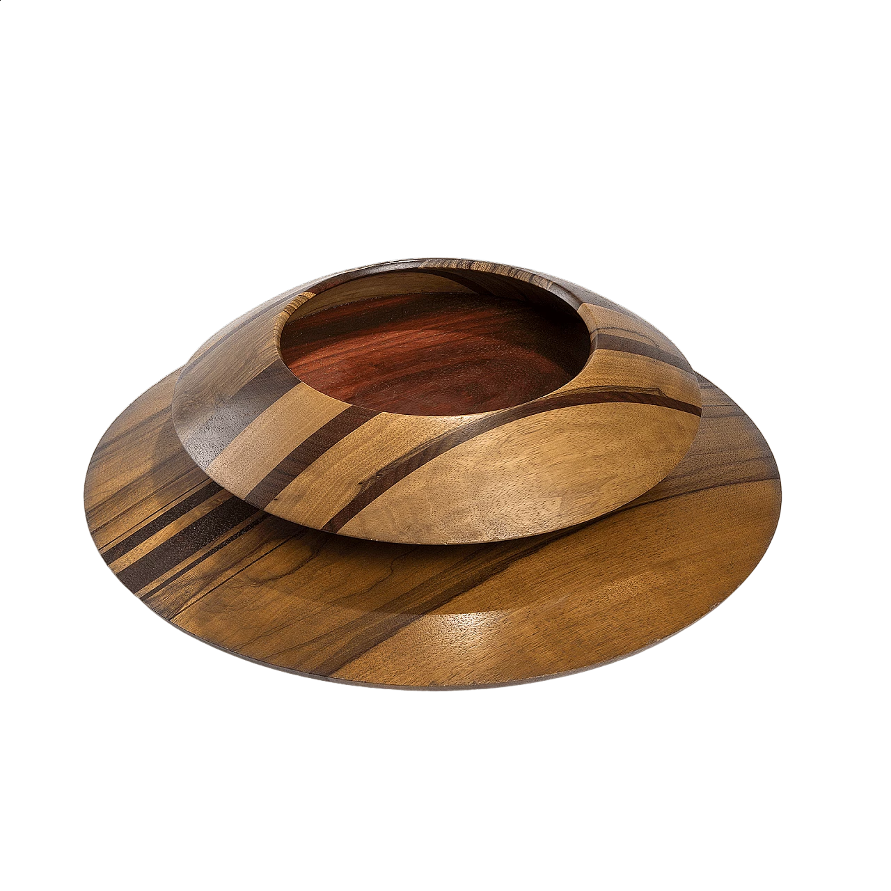 Coppia di centrotavola in legno di Angelo Mangiarotti per Gracchi, anni '80 9