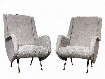 Pair of armchairs by Aldo Morbelli for ISA Bergamo, 1950s