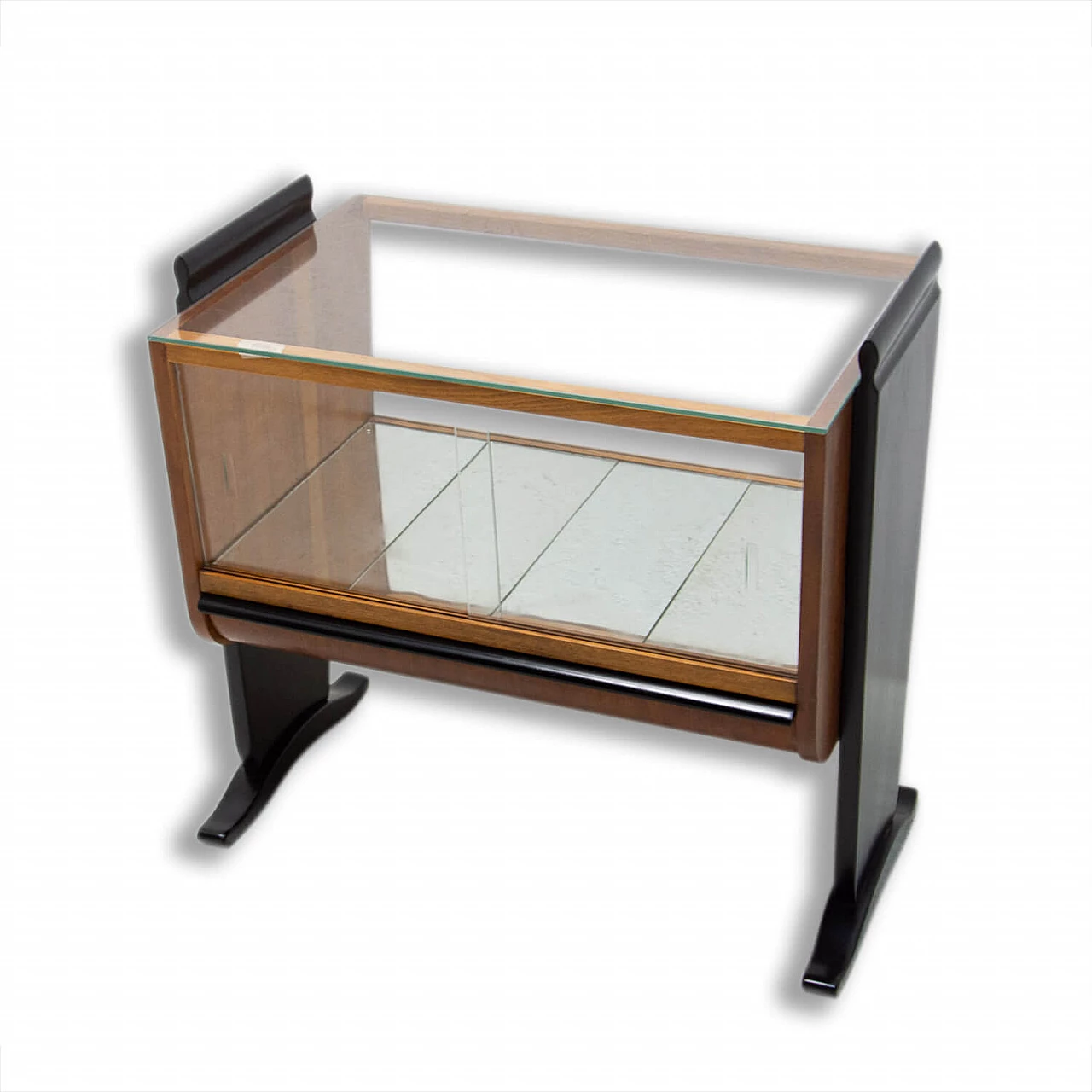 Art Deco wood and glass bar cabinet by Jindrich Halabala for UP-Zavody, 1930s 1