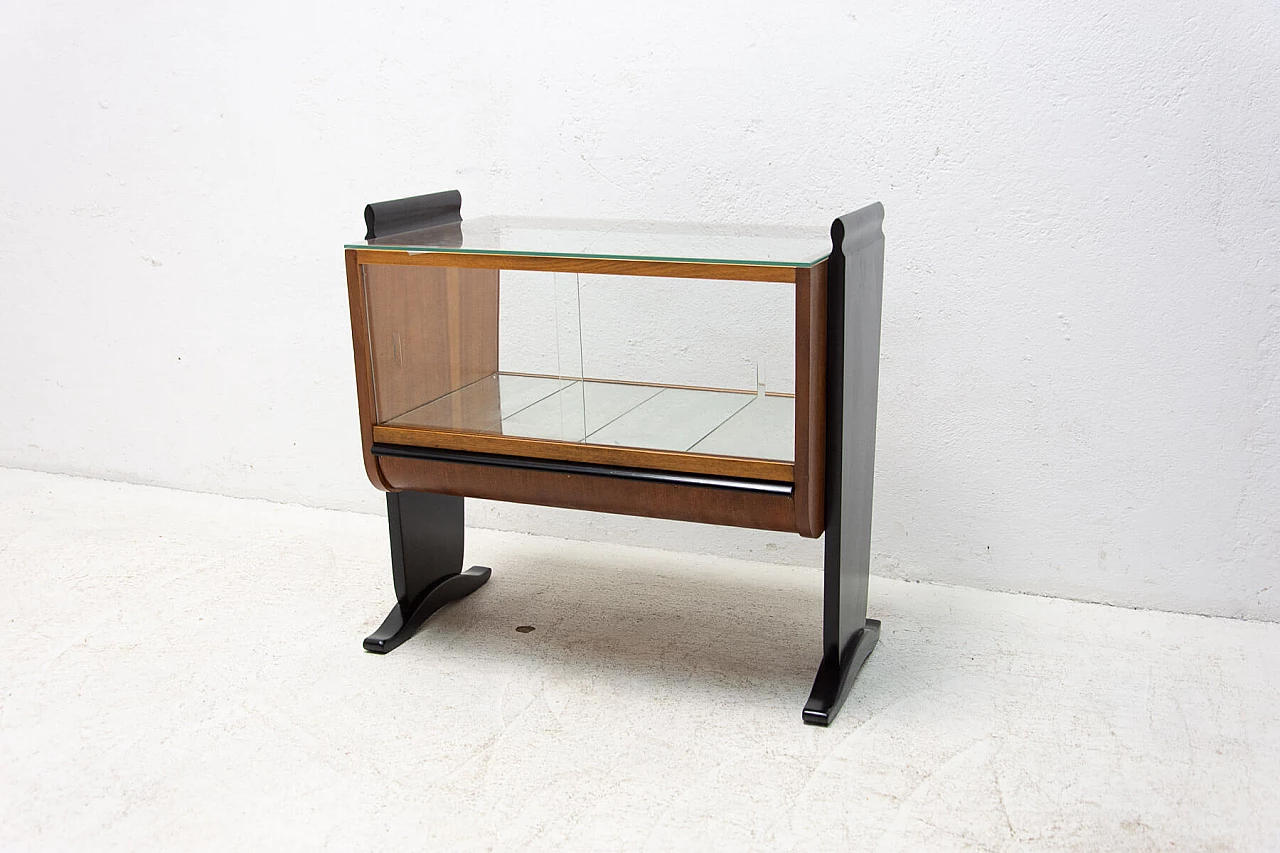 Art Deco wood and glass bar cabinet by Jindrich Halabala for UP-Zavody, 1930s 3