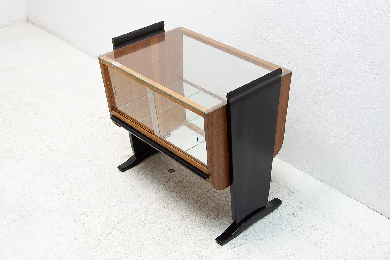 Art Deco wood and glass bar cabinet by Jindrich Halabala for UP-Zavody, 1930s 4