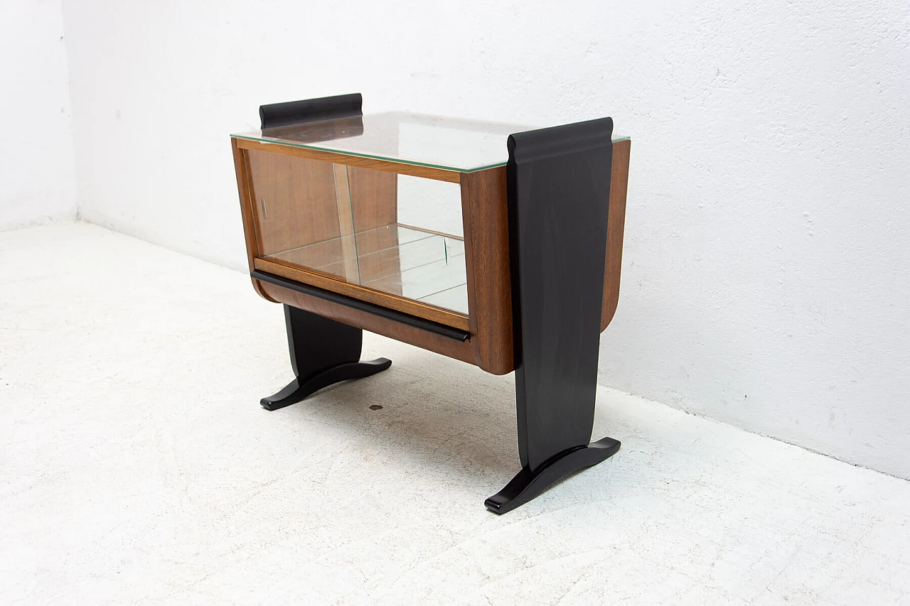 Mobile bar Art Deco in legno e vetro di Jindrich Halabala per UP-Zavody, anni '30 5