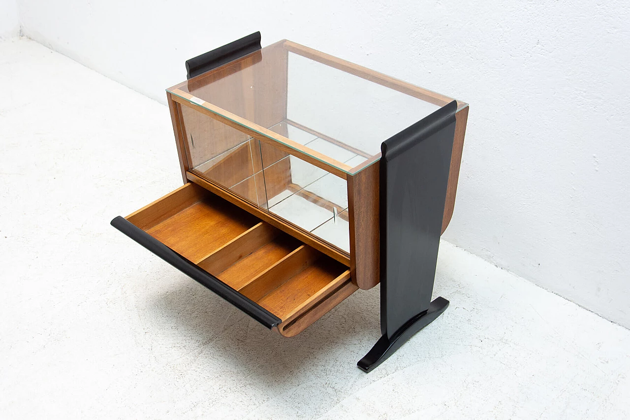 Art Deco wood and glass bar cabinet by Jindrich Halabala for UP-Zavody, 1930s 11