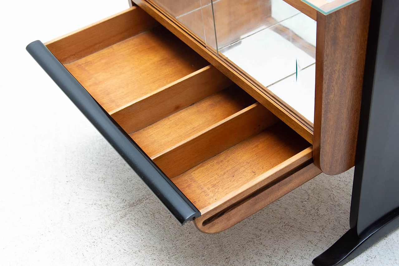 Art Deco wood and glass bar cabinet by Jindrich Halabala for UP-Zavody, 1930s 13