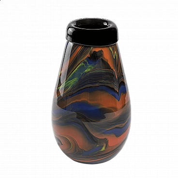 Marble-like coloured glass vase by Arte Vetro Murano for Missoni, 1980s