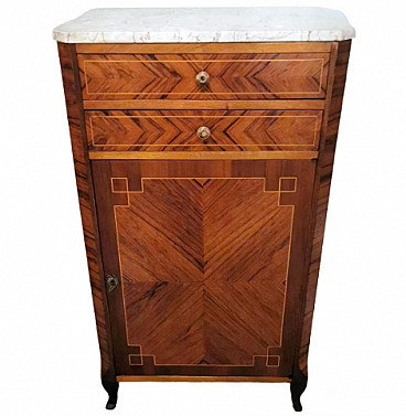 Louis XV style walnut sideboard with marble top, late 19th century