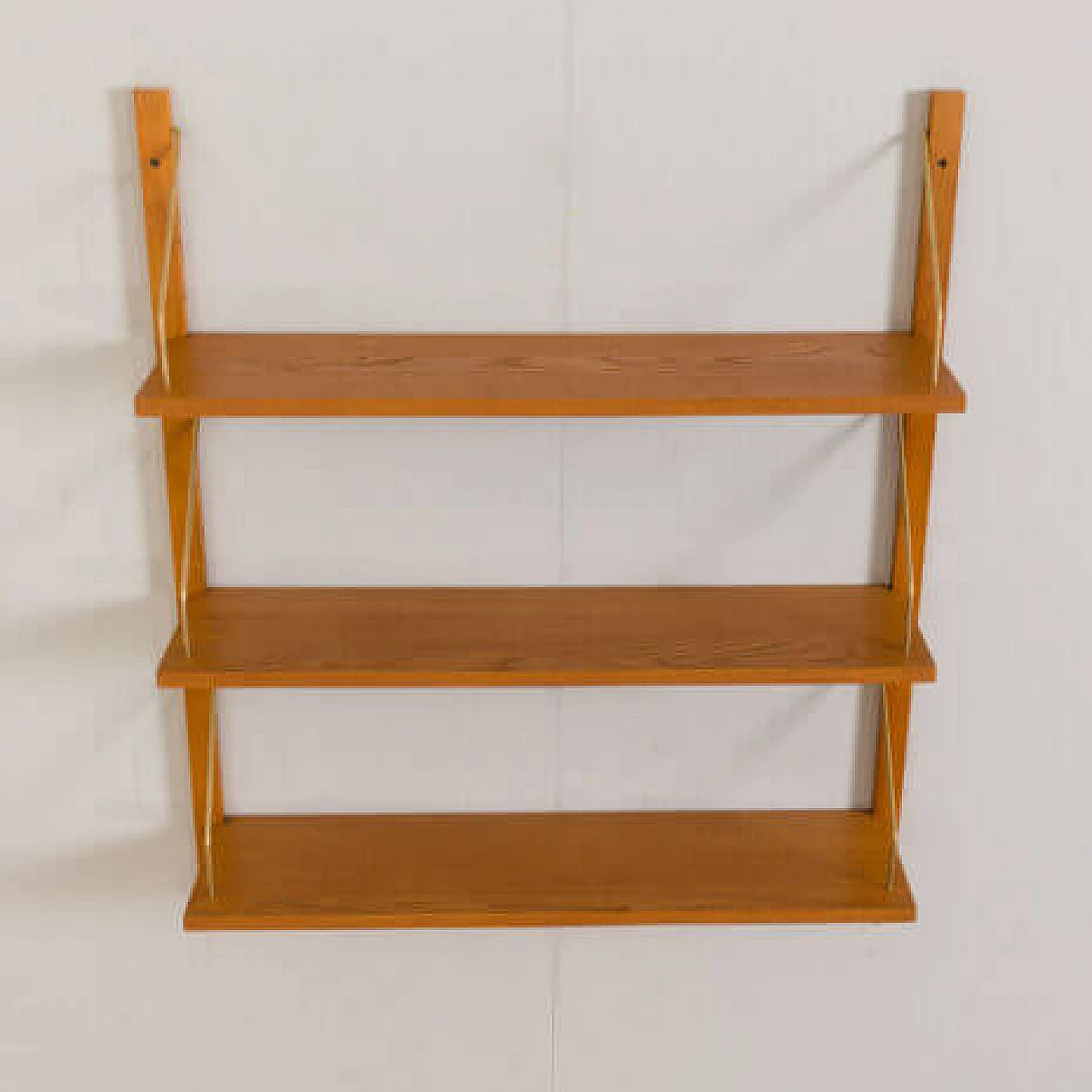 Oak hanging bookcase in the style of Poul Cadovius and Preben Sorensen, 1960s 6