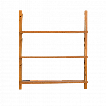 Oak hanging bookcase in the style of Poul Cadovius and Preben Sorensen, 1960s