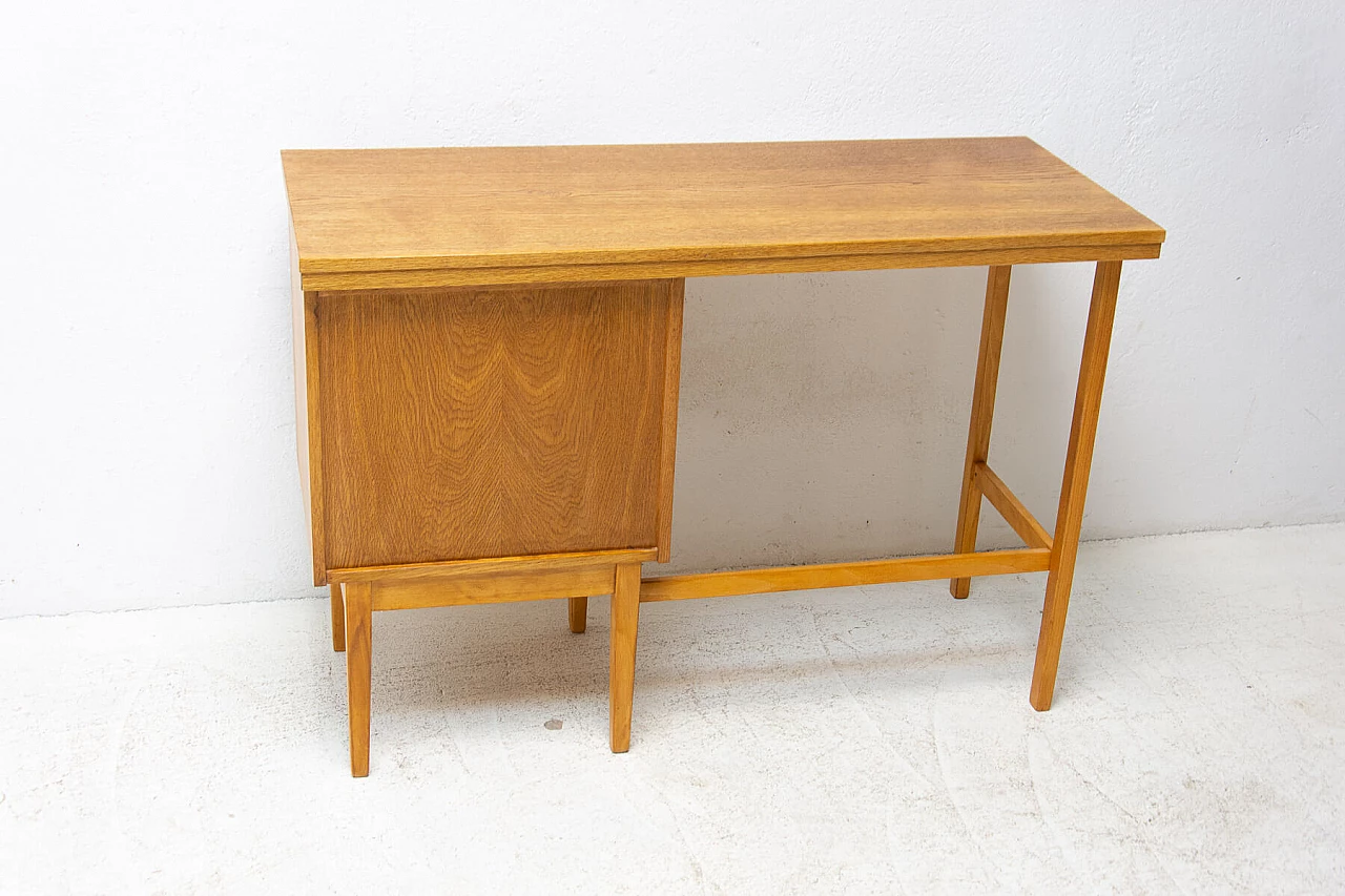 Beech desk with four drawers for Hikor Písek, 1980s 15