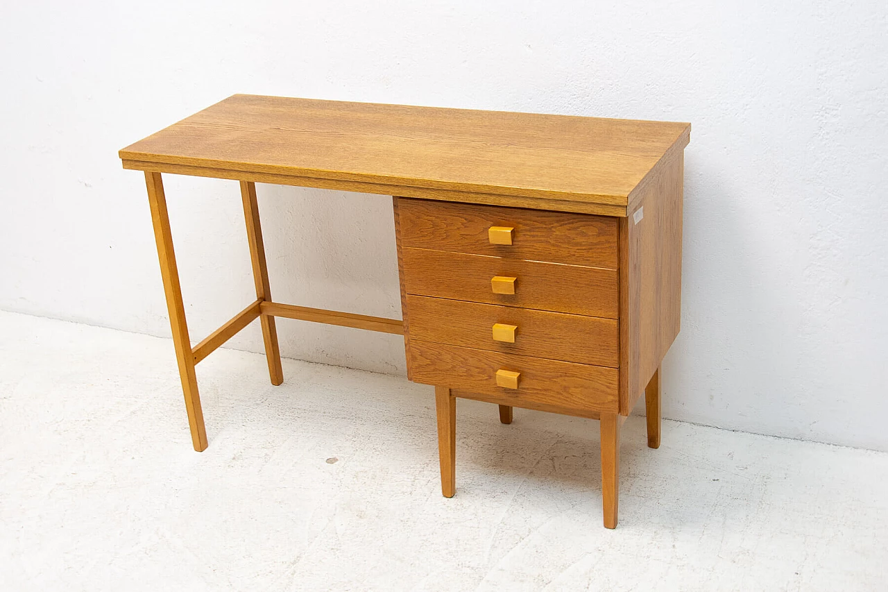 Beech desk with four drawers for Hikor Písek, 1980s 20