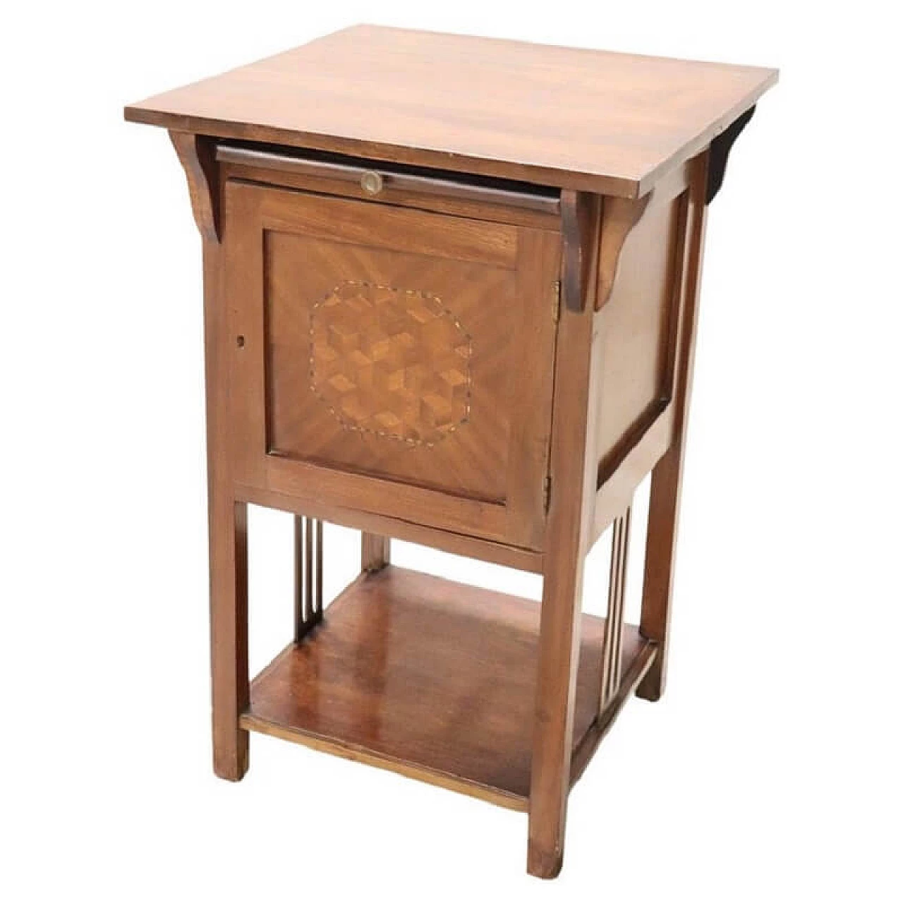 Art Nouveau inlaid walnut side table, early 20th century 1