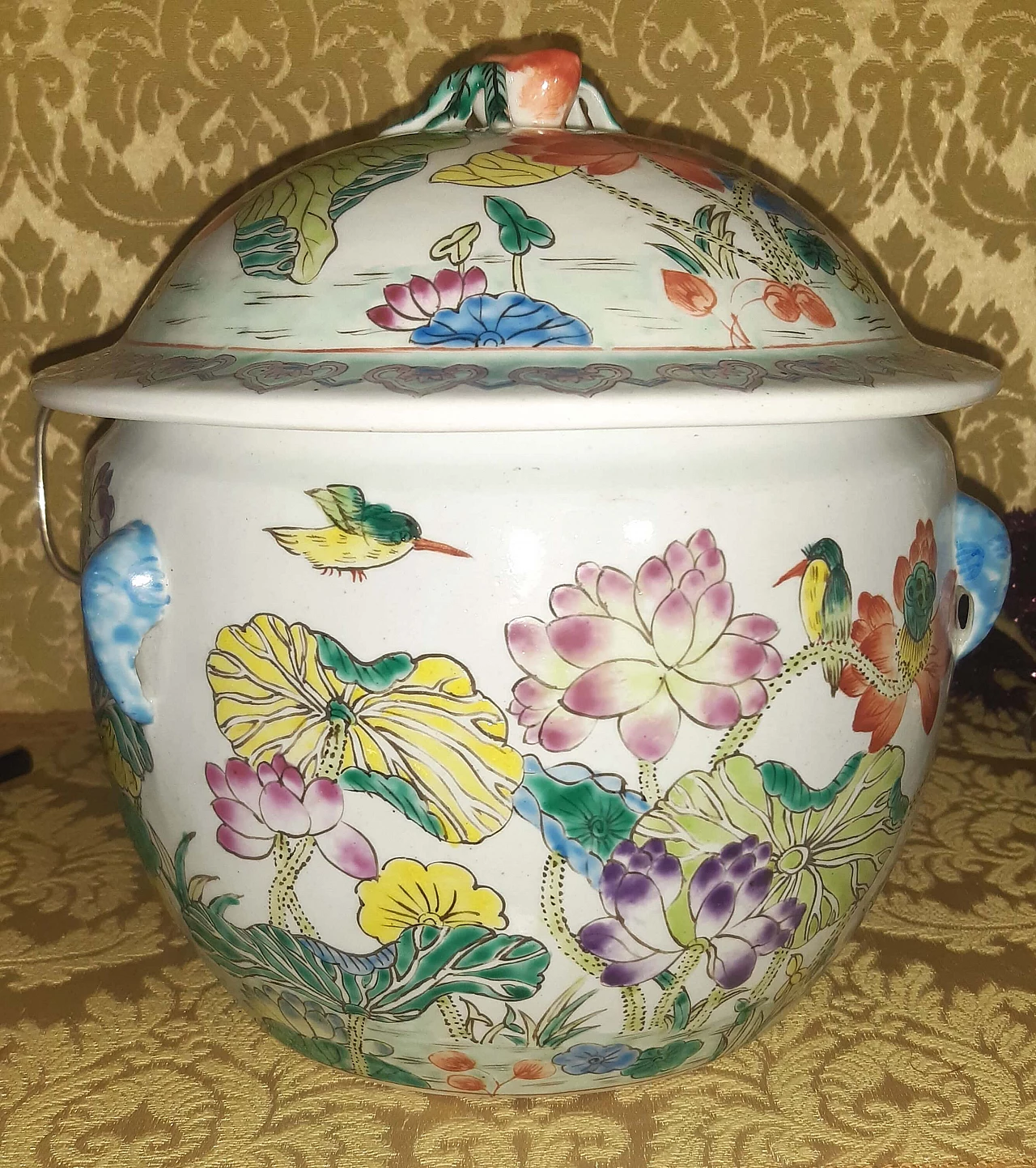 Kamcheng con manici a forma di elefanti e ragno, anni '20 2