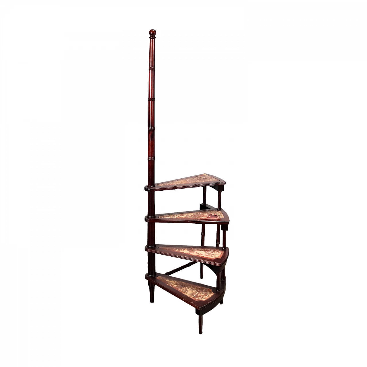 Mahogany library ladder, early 20th century 1