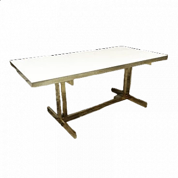 Brass and laminate dining table, 1980s