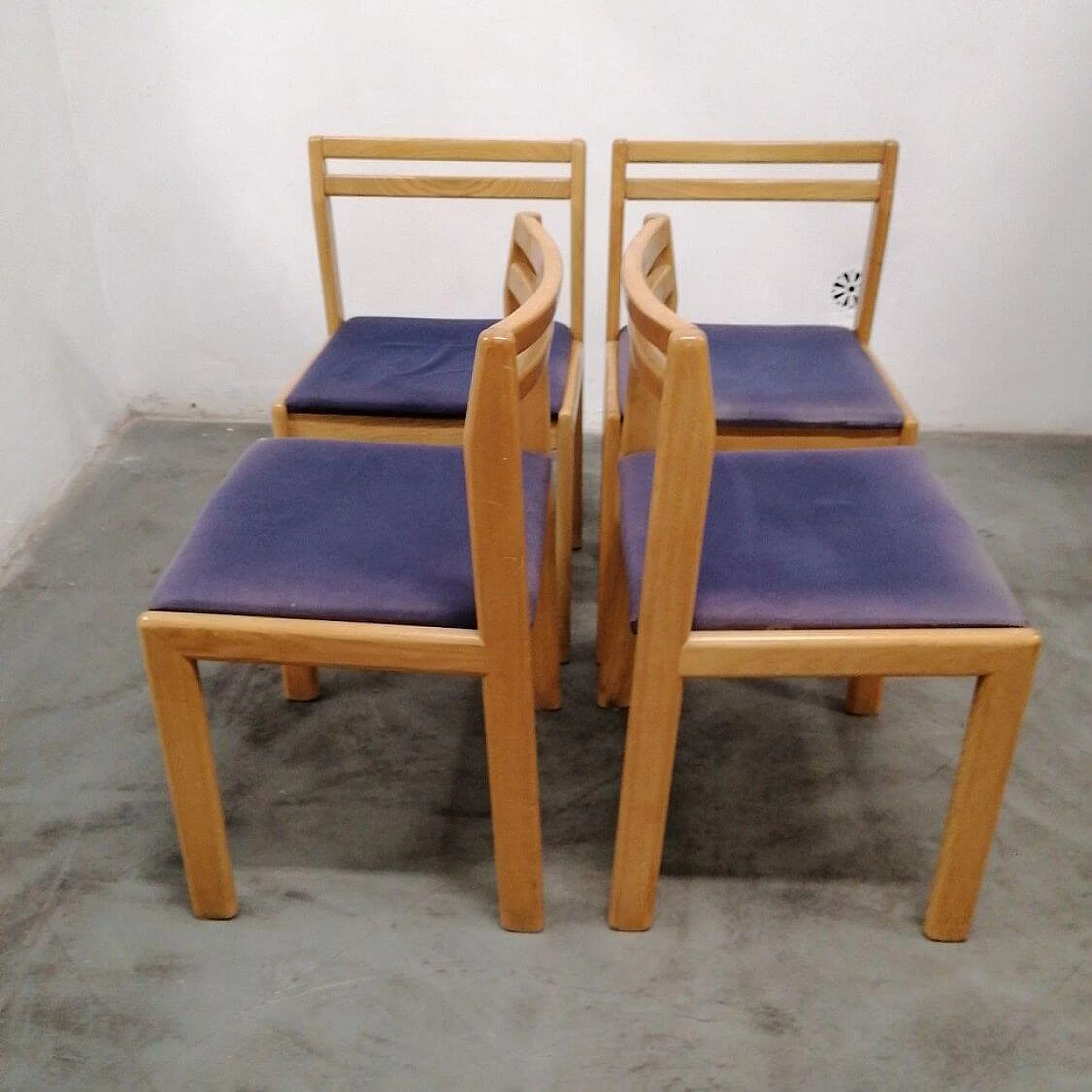4 Swedish birch chairs, 1960s 1