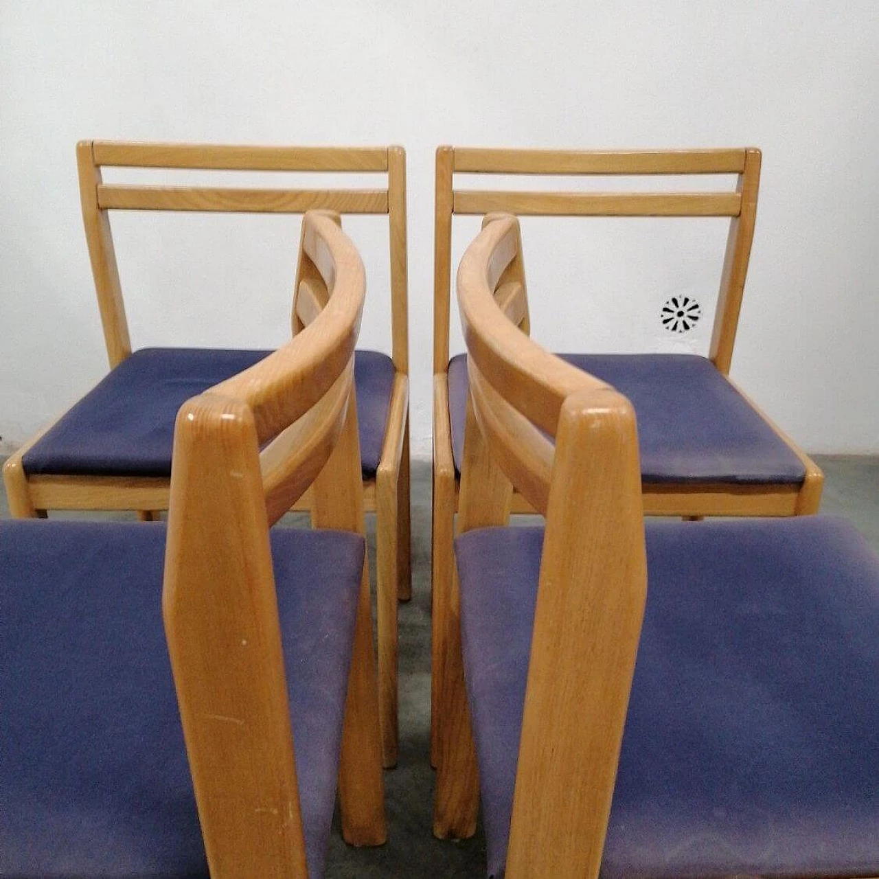 4 Swedish birch chairs, 1960s 3