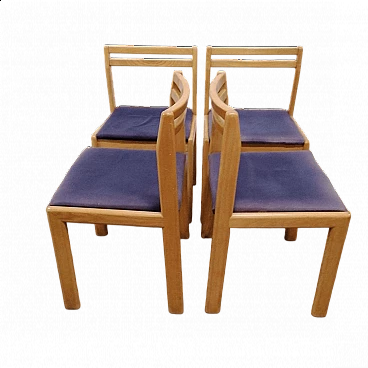 4 Swedish birch chairs, 1960s